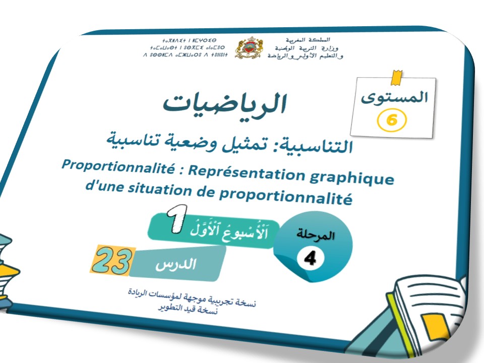 الحصة 67* التناسبية: تمثيل وضعية تناسبية